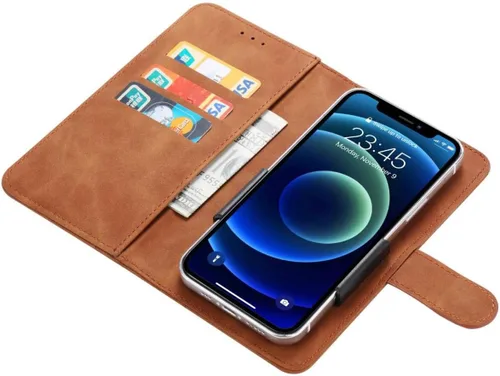 Vista 3 de Carcasa de cuero para BLU K2 Funda protectora, Funda con soporte para funda, funda para teléfono con [ranuras para efectivo y tarjetas], cubierta
