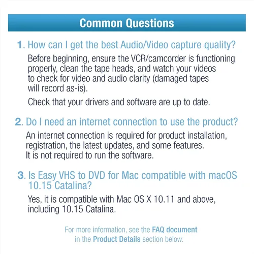 Vista 9 de Roxio Easy VHS to DVD for Mac VHS, Hi8, V8 Video to DVD or Digital Converter [Mac Disc]