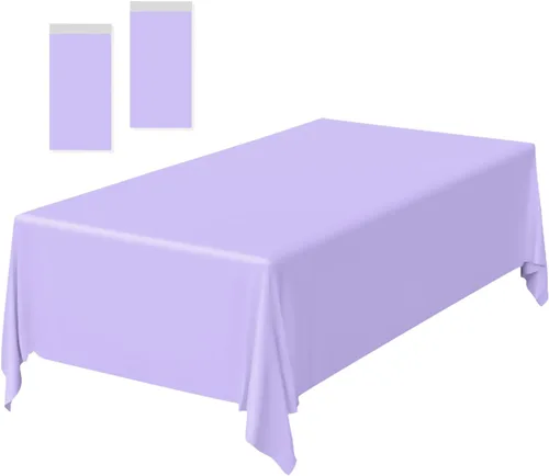 Vista 20 de Paquete de 2 Manteles de Plástico Beige Desechables Cubiertas de Mesa Mantel Rectangular Beige para Fiesta Baby Shower Boda Cumpleaños Mantel