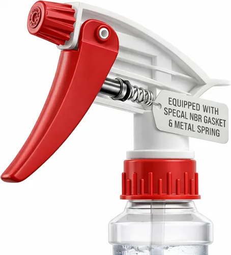 Vista 2 de Bar5F Plastic Spray Bottles, 16 Oz, Pack of 4 (Red)