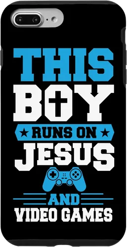 Vista 12 de This Boy Runs On Jesus and Video Games Christian Gamer Case for iPhone 17