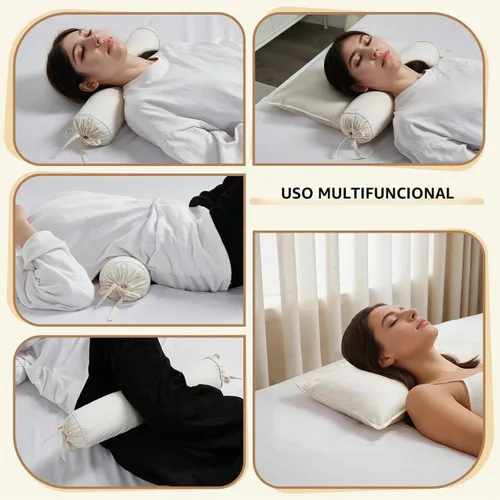 Vista 9 de Almohada de trigo sarraceno – Soporte de hombro para cabeza y cuello
