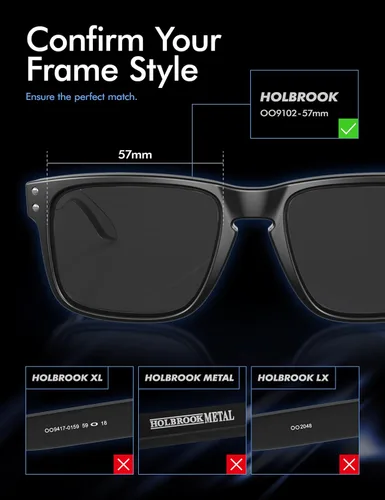 Vista 3 de SAUCER Premium Replacement Lenses for Oakley Holbrook OO9102 Sunglasses