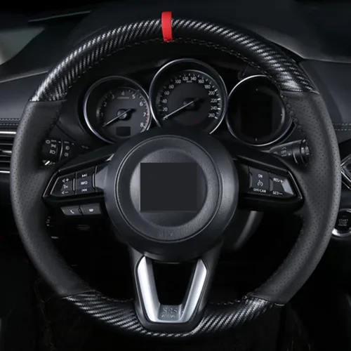 Vista 2 de Fundas de volante para Mazda 6 Atenza CX-3 CX-5 CX-9, cubierta personalizada para volante de automóvil