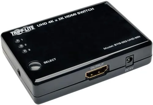 Vista 2 de Tripp Lite Interruptor HDMI 4K de 3 puertos para video y audio, salida 3 en 1 (F/F), control remoto IR, mini (B119-003-UHD-MN), multicolor