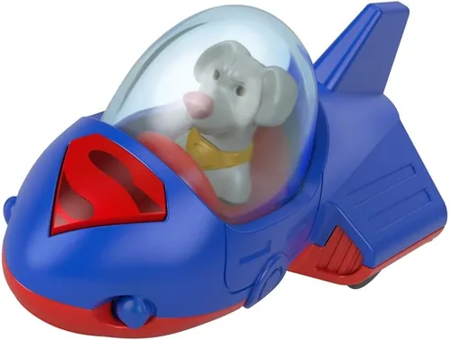 Vista 3 de Fisher-Price - Vehículos de superhéroes de metal fundido a presión inspirados en la película DC League of Superpets – Krypto Superdog Red and Blue