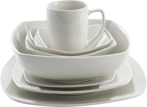 Vista 3 de Gibson Home Zen Buffetware - Juego de vajilla de 39 piezas para cena, color blanco