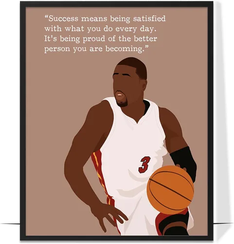 Vista 26 de LOLUIS Arte de pared motivacional, citas inspiradoras de baloncesto, sin marco, 8 x 10 pulgadas, ilustraciones dibujadas a mano, dormitorio