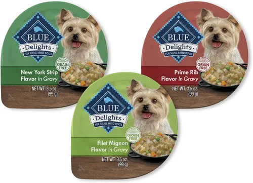 Vista 13 de Blue Buffalo Delicias Copa de alimentos de perro mojada de la raza pequeña adulta natural, sabor de pollo asado en salsa abundante 3.5-oz