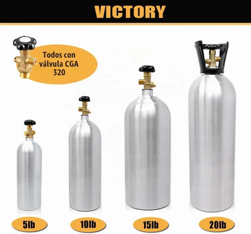 Vista 5 de Victory Cilindro de aluminio del tanque del CO2 de 5lb con la válvula CGA320