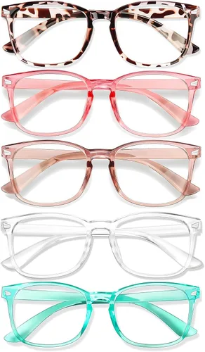 Vista 34 de Lentes de luz azul para mujeres y hombres 99% de bloqueo de luz azul para computadora, juegos, televisión, pantalla de teléfono, marco cuadrado