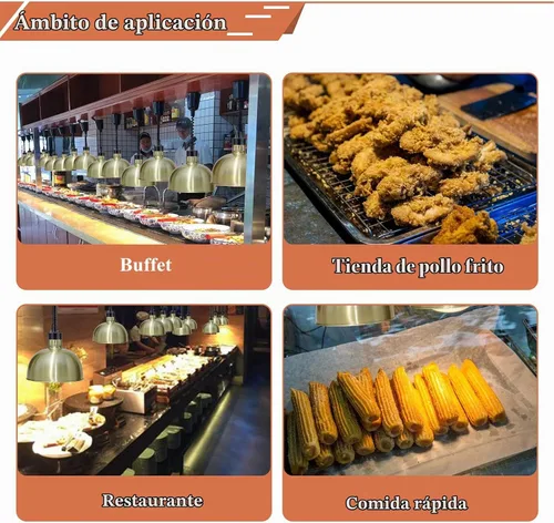 Vista 3 de JIAWANSHUN Lámpara retráctil de calor de alimentos con bombilla 250W Bronce