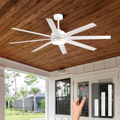 Vista 13 de Conciseer - Ventiladores de techo de 52 pulgadas con luces y control remoto para dormitorio, sala de estar, cocina, oficina, uso interior/exterior