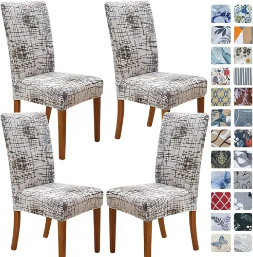 Vista 58 de SPRINGRICO Juego de 4 fundas para sillas de comedor, fundas elásticas para sillas de comedor, de elastano lavables, fundas para sillas Parsons