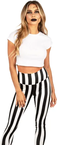 Vista 4 de Leggings de esqueleto para disfraz de Halloween, mallas de esqueleto para mujer