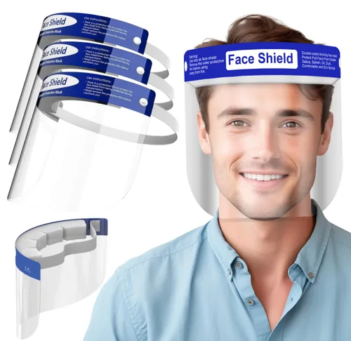 Vista 9 de Medical Nation Protector Facial 10 Unidades Protectores Faciales de Plástico Transparente para Mujeres, Hombres y Niños, Antiempañamiento