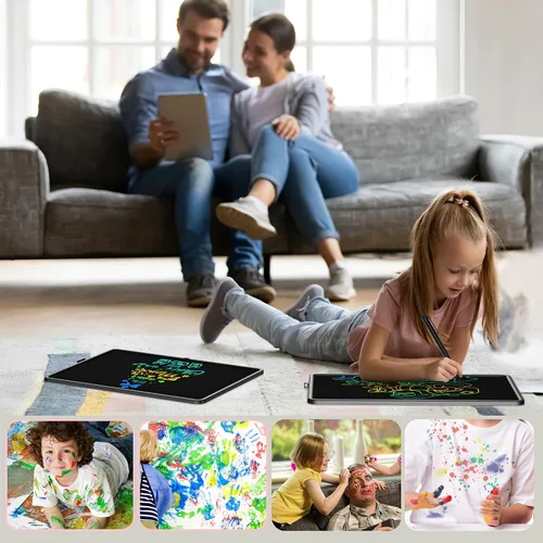 Vista 8 de Tableta de escritura LCD de 15 pulgadas para niños, tablero de dibujo colorido y juguetes educativos, regalos para niñas de 3 a 8 años, tablero