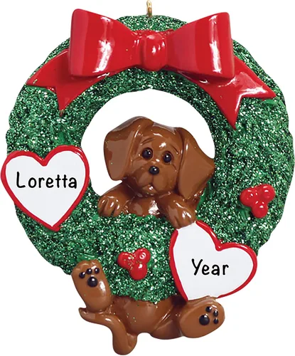 Vista 11 de Adorno de perro Labrador negro personalizado 2026 Personalizado las 24 horas, adornos de Navidad para mascotas grabados con láser para árbol