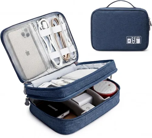 Vista 14 de Lanola Organizador Electrónico, Bolsa Organizadora de Cables de Viaje Funda para Accesorios Electrónicos Estuche de Transporte Bolsa de 2-negro