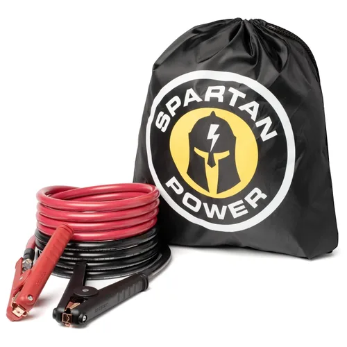 Vista 2 de Spartan Power - Cables de puente de servicio pesado con clips de cocodrilo, cable de alambre de cobre 100% puro, cable de batería de polos positivo