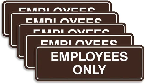 Vista 41 de Letrero estándar de solo empleados - Negro - Pequeño (1 paquete)
