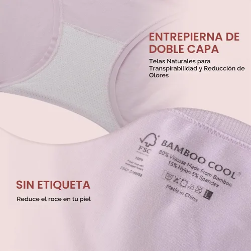 Vista 5 de BAMBOO COOL Ropa interior de mujer de cintura alta bragas sin costuras para Multicolor-5pack-cintura alta-b