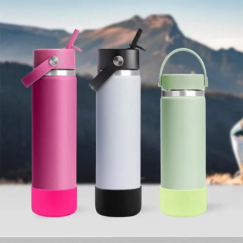 Vista 6 de HEYSKAY Funda Protectora de Silicona para Botellas de Agua Hydro Flask de Boca Ancha de 12oz 16oz 18oz 21oz 24oz Protector de Fondo y Otras Botellas