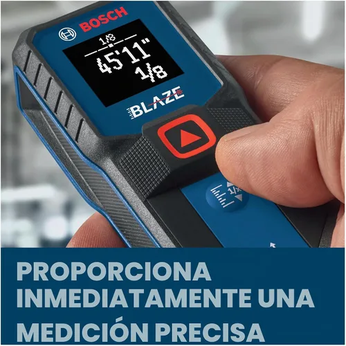 Vista 3 de Bosch GLM100-23 Blaze - Medidor láser de distancia de 100 pies, incluye 2 pilas AA