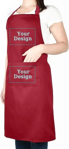 Vista 15 de BeautyWill Delantal personalizado personalizado para hombres y mujeres, delantal de cocina personalizado con bolsillos, nombre, texto, logotipo