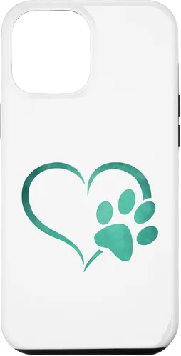 Vista 25 de Vintage green Dog Paw Print heart For Dogs Lover Case for iPhone 16