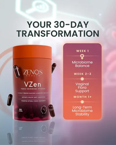 Vista 5 de Zenos Health VZen - Probióticos vaginales para mujeres, probióticos y prebióticos para la salud digestiva y alivio de la hinchazón para mujeres