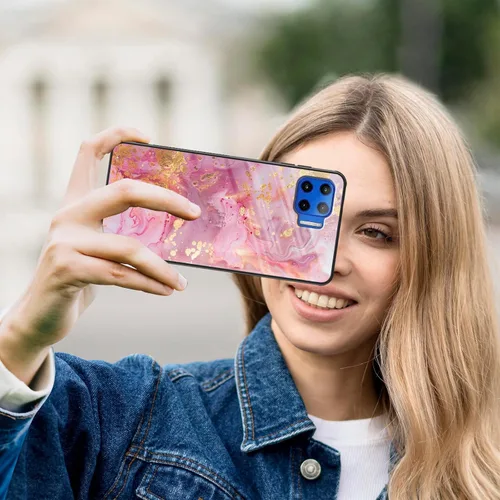 Vista 239 de Funda para Motorola Moto Edge 2022, cubierta trasera de vidrio templado con protector de pantalla, funda protectora a prueba de golpes para Motorola