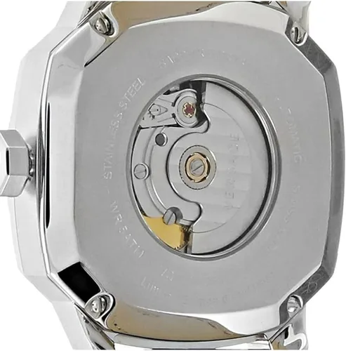 Vista 2 de VERSACE Dylos - Reloj automático para hombre con esfera verde de zafiro de cristal hecho en, Plateado