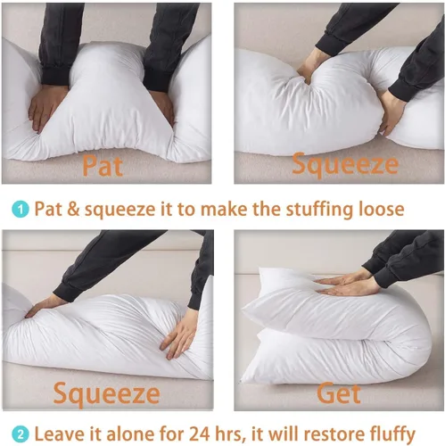 Vista 6 de WhatsBedding Almohada corporal de espuma viscoelástica con funda de algodón transpirable con cremallera, almohada de cuerpo completo para adultos