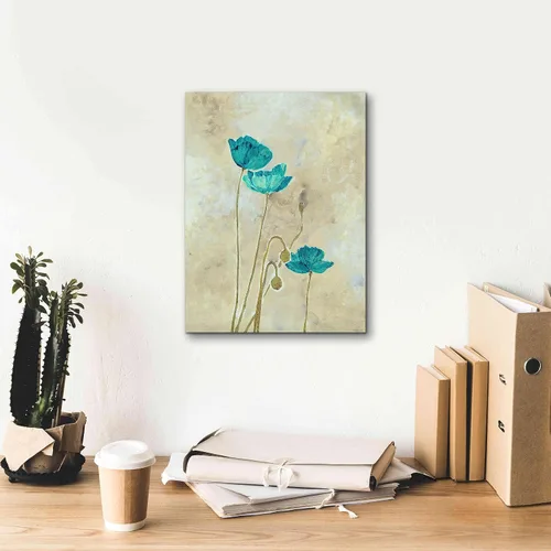 Vista 8 de Epic Graffiti 'Tealqoise Flowers 2' por Jadei Graphics, arte de pared en lienzo, 12 x 16 pulgadas