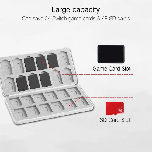 Vista 83 de PERFECTSIGHT Switch Game Case Compatible with Nintendo Switch Game Holder for Switch OLED/ Lite Game Card Case Cartridge with 24 Slots Game Card