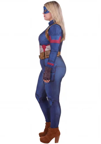 Vista 3 de Disfraz Deluxe de Capitán América para Mujer Talla Plus Marvel Avengers: Endgame Multicolor