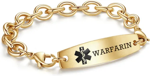Vista 9 de LinnaLove Pulseras de identificación médica intercambiables Cadena de cable de acero inoxidable pulseras de alerta médica personalizables