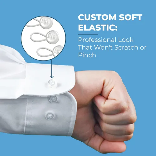 Vista 5 de Comfy Clothiers 3-Pack Collar Extenders for Men - Button Expanders for Shirts