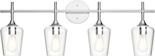 Vista 17 de Ralbay Juego de 2 apliques de pared negros mate para baño, pantalla de vidrio transparente, apliques negros para decoración del hogar, baño, cocina