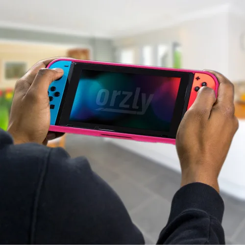 Vista 5 de Orzly Funda de agarre cómodo para Nintendo Switch, cubierta trasera protectora para uso en la consola Nintendo Switch en modo Gamepad de mano