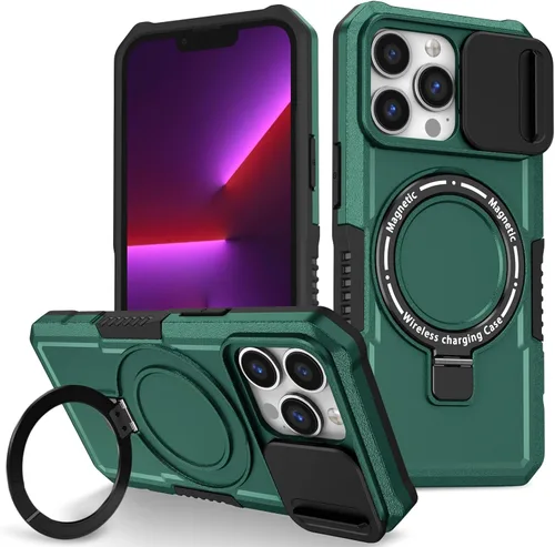 Vista 61 de Funda magnética para iPhone 11, soporte de anillo con ventana corrediza, funda protectora mate a prueba de golpes para iPhone 11 6.1, fundas