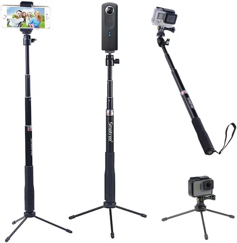 Vista 3 de Smatree Palo telescópico para selfie Q3 con trípode para Insta360 X5 For OSMO 360,GoPro Hero