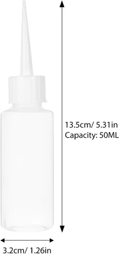 Vista 4 de EXCEART Paquete de 4 botellas de plástico de 1.69 onzas con boquilla de precisión para dispensar pegamento botella dispensadora de líquido
