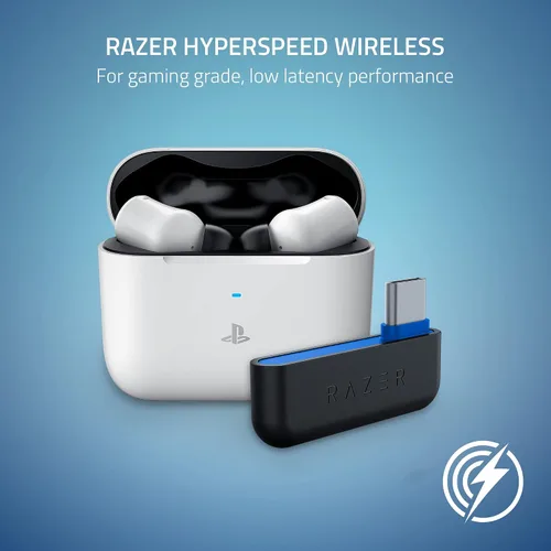 Vista 2 de Razer Hammerhead HyperSpeed Wireless Multi-Platform Gaming Earbuds for Playstation 5 PS5, PC, Mobile ANC - Noise Cancelling Mic - Bluetooth 5.2