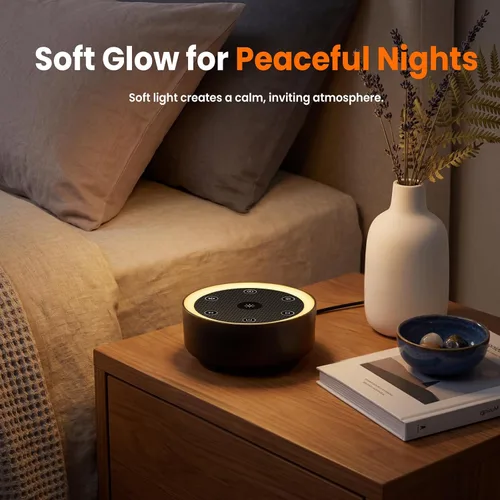 Vista 4 de Kipcush Máquina de sonido para dormir, 21 sonidos sin bucle de alta fidelidad, máquina portátil de ruido blanco para bebés, niños y adultos, luz