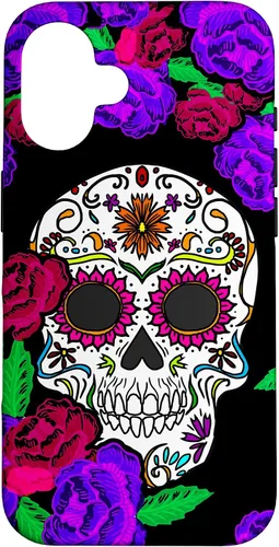 Vista 32 de Funda de regalo mexicana para iPhone 17, diseño de calavera de azúcar
