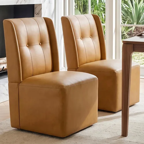 Vista 12 de Silla de comedor giratoria con ruedas, silla de comedor