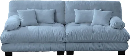 Vista 6 de KEIKI Sofá modular de 94 pulgadas con 4 almohadas, cómodo juego de sofá biplaza Cloud para sofá de asiento profundo suave y profundo, sofá biplaza