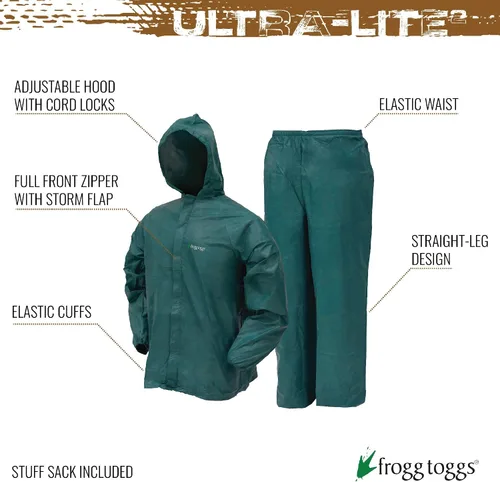 Vista 2 de FROGG TOGGS mens Ultra-lite2 Waterproof Breathable Protective Rain Suit